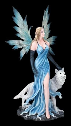 Elfen Figur Talia Mit Winter Wolf -Modell Und Figurengeschäft FS24666 Elfen Figur Talia mit Winter Wolf 7 1280x1280