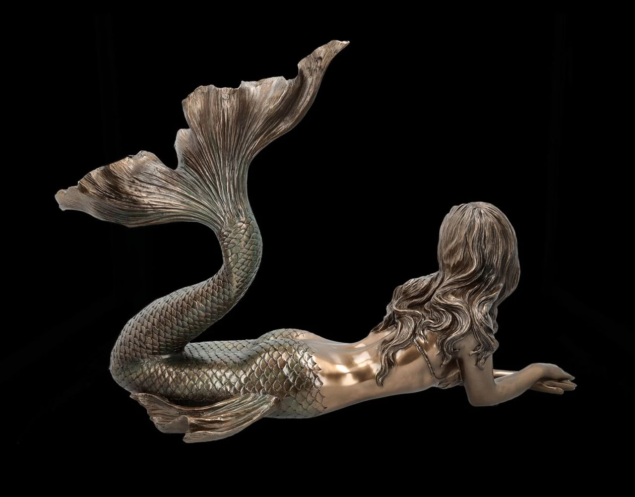 Meerjungfrau Figur - Liegend Bronziert Groß 4 Meerjungfrau Figur - Liegend Bronziert Groß – Bild 4