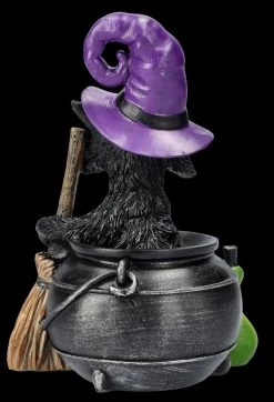 Hexen-Katzen-Figur Sitzt In Zauberkessel -Modell Und Figurengeschäft FS25923 HExen Kaatzen Figur sitz in Zauberkessel 6 1280x1280