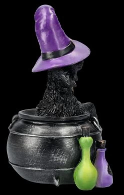 Hexen-Katzen-Figur Sitzt In Zauberkessel -Modell Und Figurengeschäft FS25923 HExen Kaatzen Figur sitz in Zauberkessel 8 1280x1280