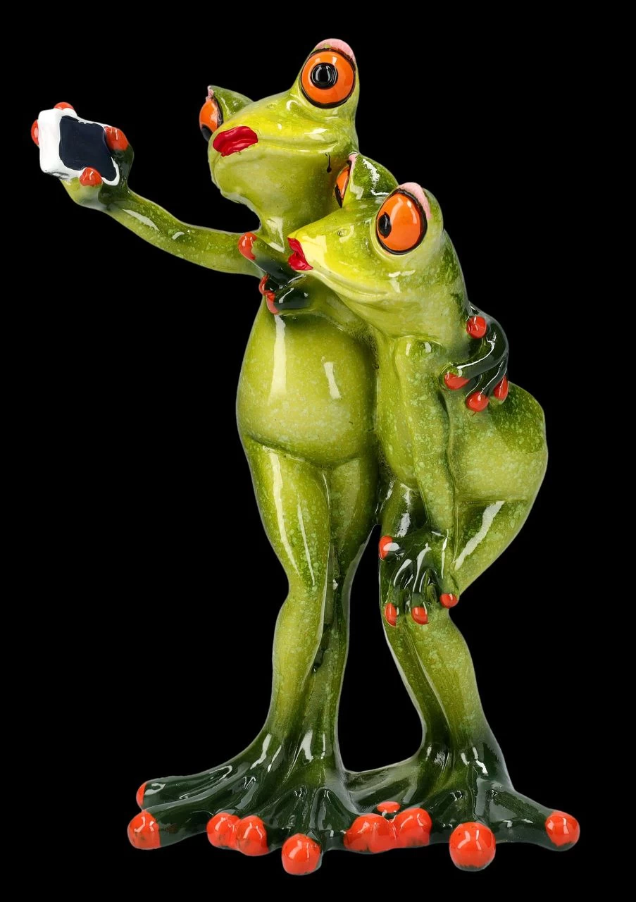 Lustige Frosch Figur - Liebespaar Selfie 2 Lustige Frosch Figur - Liebespaar Selfie – Bild 2