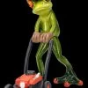 Lustige Frosch Figur - Gärtner Mit Rasenmäher