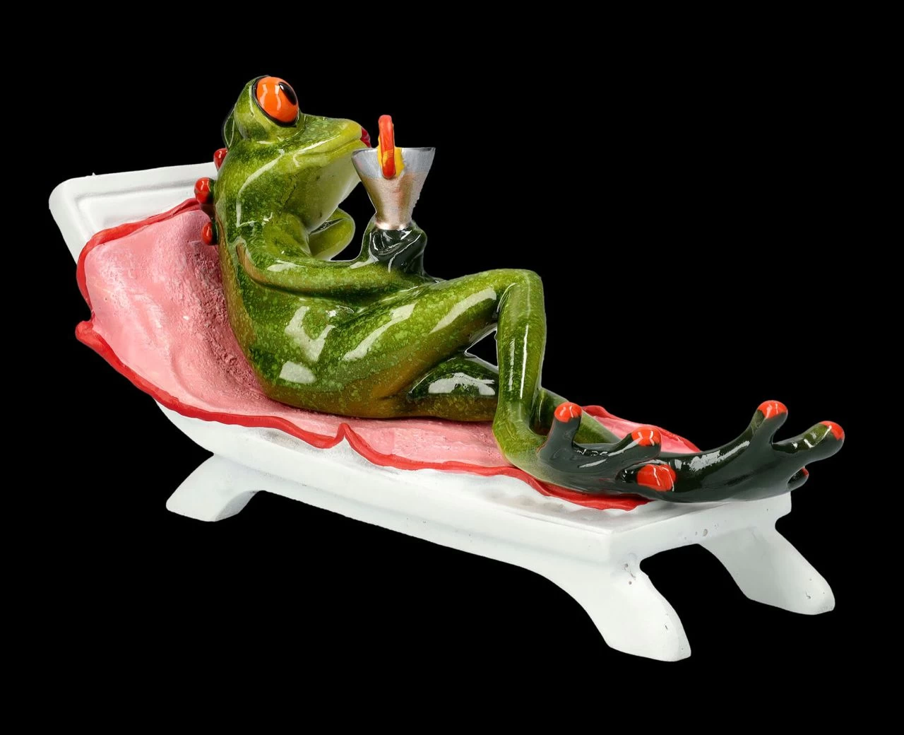 Lustige Frosch Figur - Cocktail Im Liegestuhl 6 Lustige Frosch Figur - Cocktail Im Liegestuhl – Bild 6