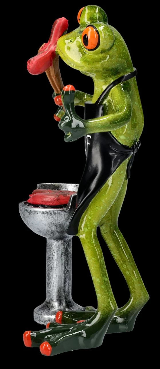 Lustige Frosch Figur Beim Grillen - BBQ Chef 4 Lustige Frosch Figur Beim Grillen - BBQ Chef – Bild 4
