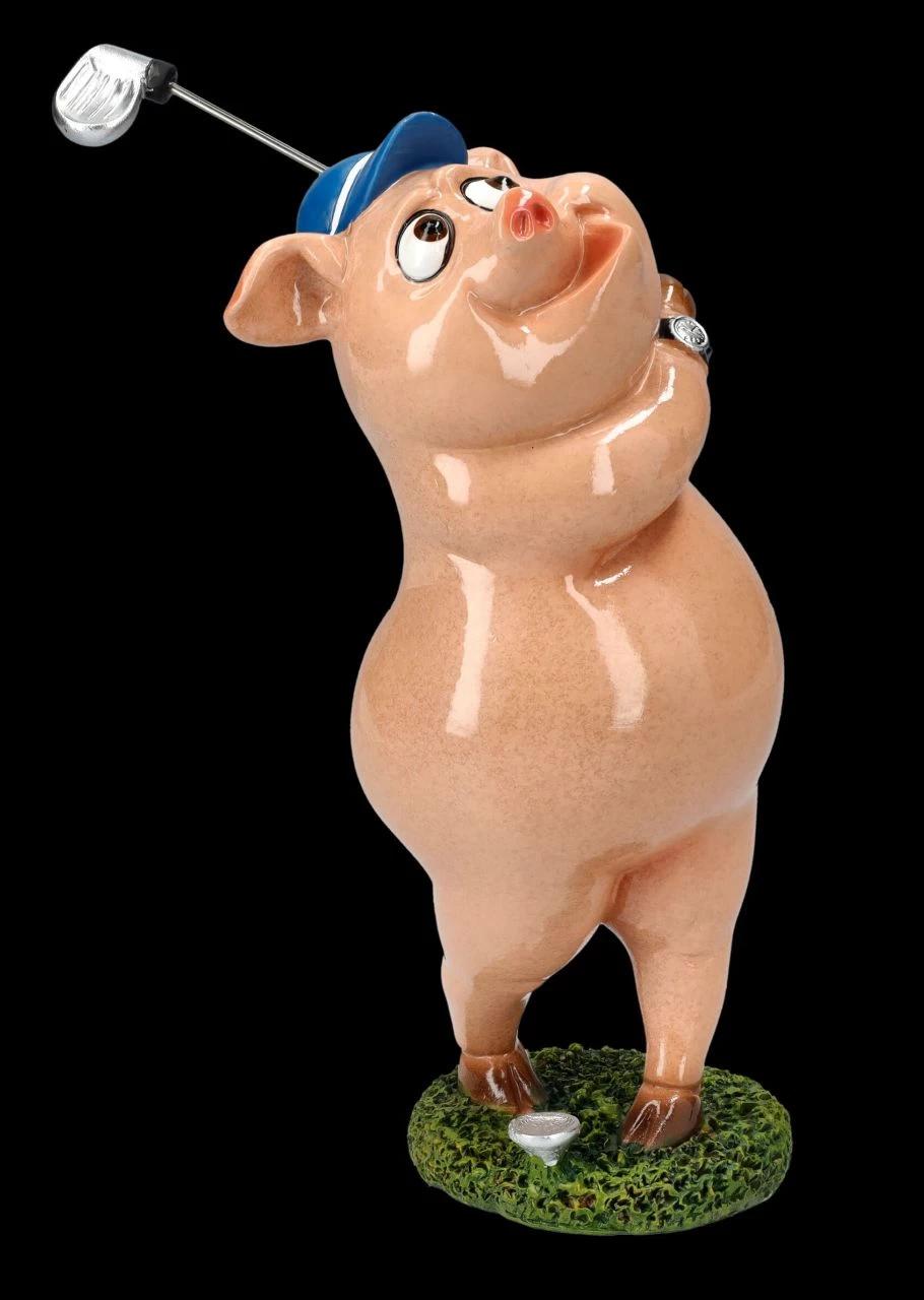 Lustige Schweine Figur Beim Golfen 1 Lustige Schweine Figur Beim Golfen