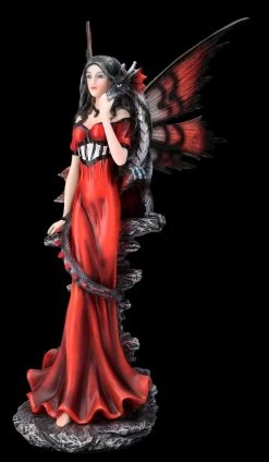 Elfen Figur - Alandriel Mit Rotem Kleid Mit Drache -Modell Und Figurengeschäft FS26174 Elfen Figur Alandriel mit rotem Kleid mit Drachen 2 1280x1280
