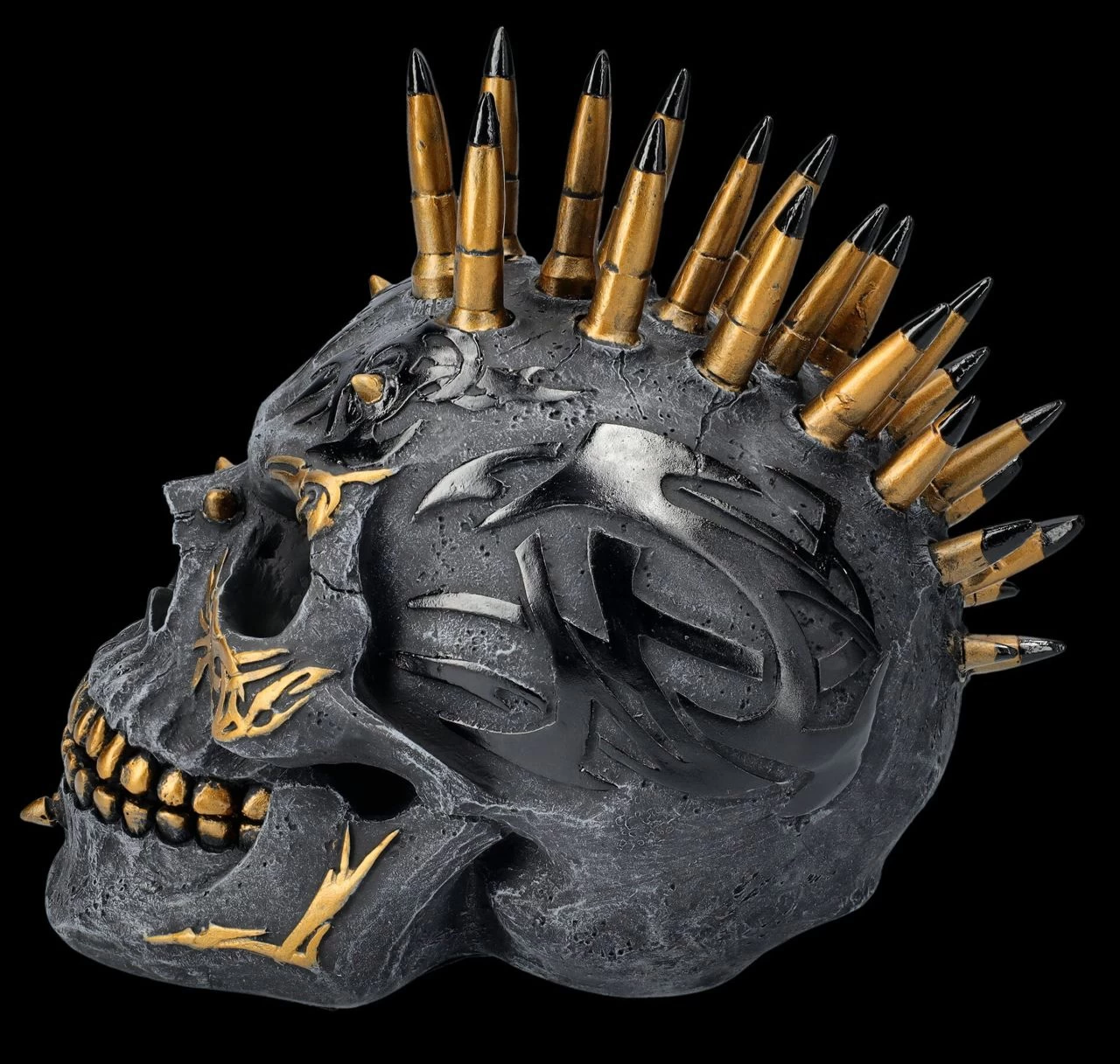 Spiral Totenkopf Figur - Patronen Iro Schwarz-Gold 3 Spiral Totenkopf Figur - Patronen Iro Schwarz-Gold – Bild 3