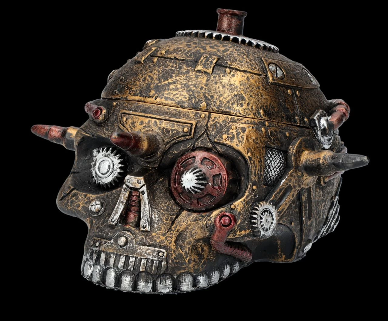 Schatulle - Steampunk Totenkopf Mit Patronen 7 Schatulle - Steampunk Totenkopf Mit Patronen – Bild 7