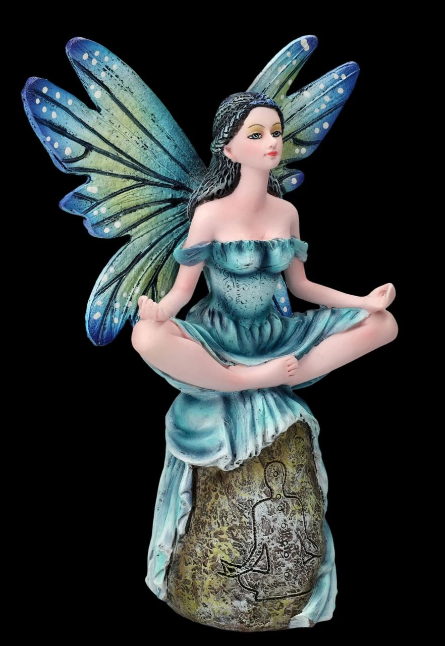 Elfen Figur Meditiert Auf Stein 3 Elfen Figur Meditiert Auf Stein – Bild 3