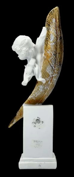 Engel Figur - Putte Amor Vor Goldener Feder -Modell Und Figurengeschäft FS26625 Engel Figur Putte Amor vor goldener Feder 4 1280x1280