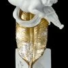 Engel Figur - Putte Amor Vor Goldener Feder