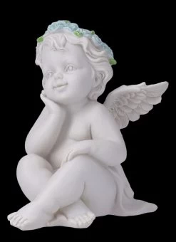 Engel Figur - Putte Mit Blauen Rosen -Modell Und Figurengeschäft FS26638 Engel Figur Putte mit blauen Rosen 2 1280x1280