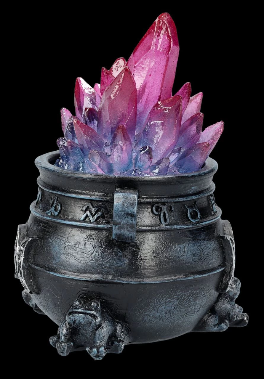 Hexenkessel Deko Mit Kristallen 4 Hexenkessel Deko Mit Kristallen – Bild 4