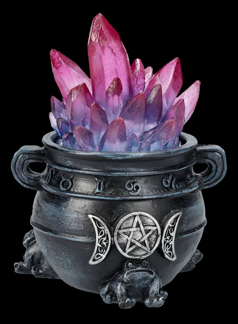 Hexenkessel Deko Mit Kristallen 5 Hexenkessel Deko Mit Kristallen – Bild 5