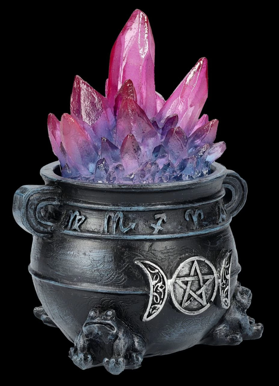 Hexenkessel Deko Mit Kristallen 3 Hexenkessel Deko Mit Kristallen – Bild 3