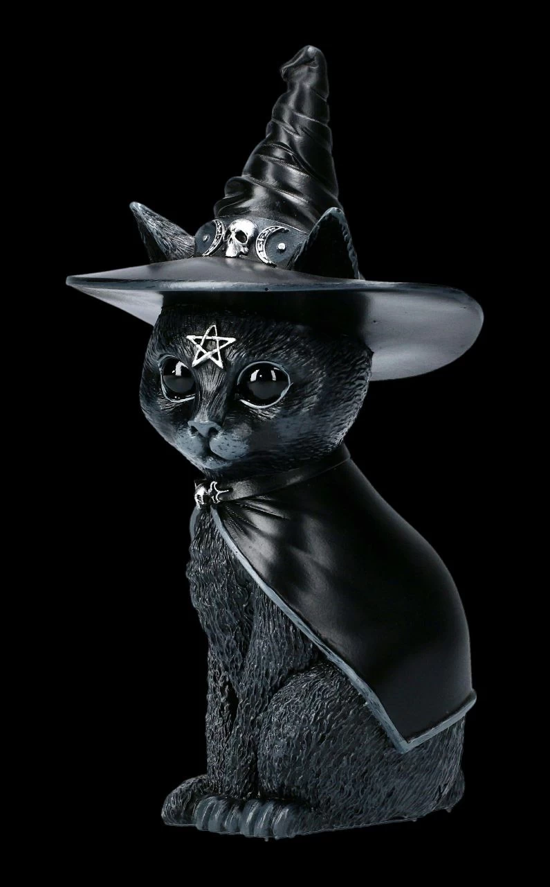 NEMESIS NOW Okkulte Katzenfigur Mit Hexenhut - Purrah 1 NEMESIS NOW Okkulte Katzenfigur Mit Hexenhut - Purrah