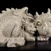 Drachen Gartenfigur - Mutter Mit Babydrache