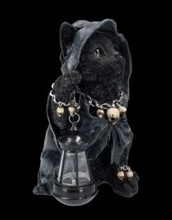 Katzen Figur In Reaperkutte Mit LED Laterne -Modell Und Figurengeschäft Katzen Figur in REaperkutte mit LED LAterne 3 1280x1280