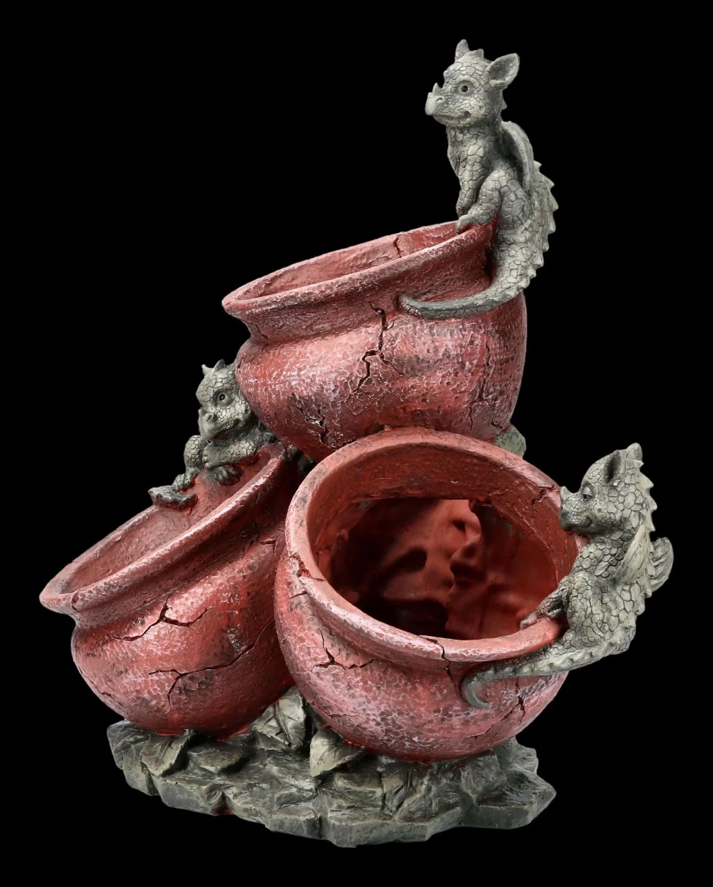 Garten Figur - Drei Drachen Mit Blumentöpfen 2 Garten Figur - Drei Drachen Mit Blumentöpfen – Bild 2