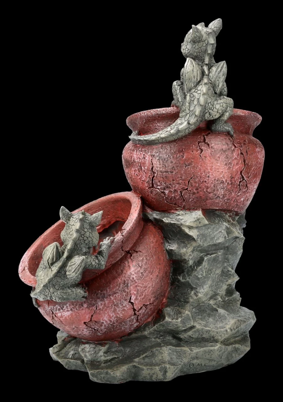 Garten Figur - Drei Drachen Mit Blumentöpfen 3 Garten Figur - Drei Drachen Mit Blumentöpfen – Bild 3