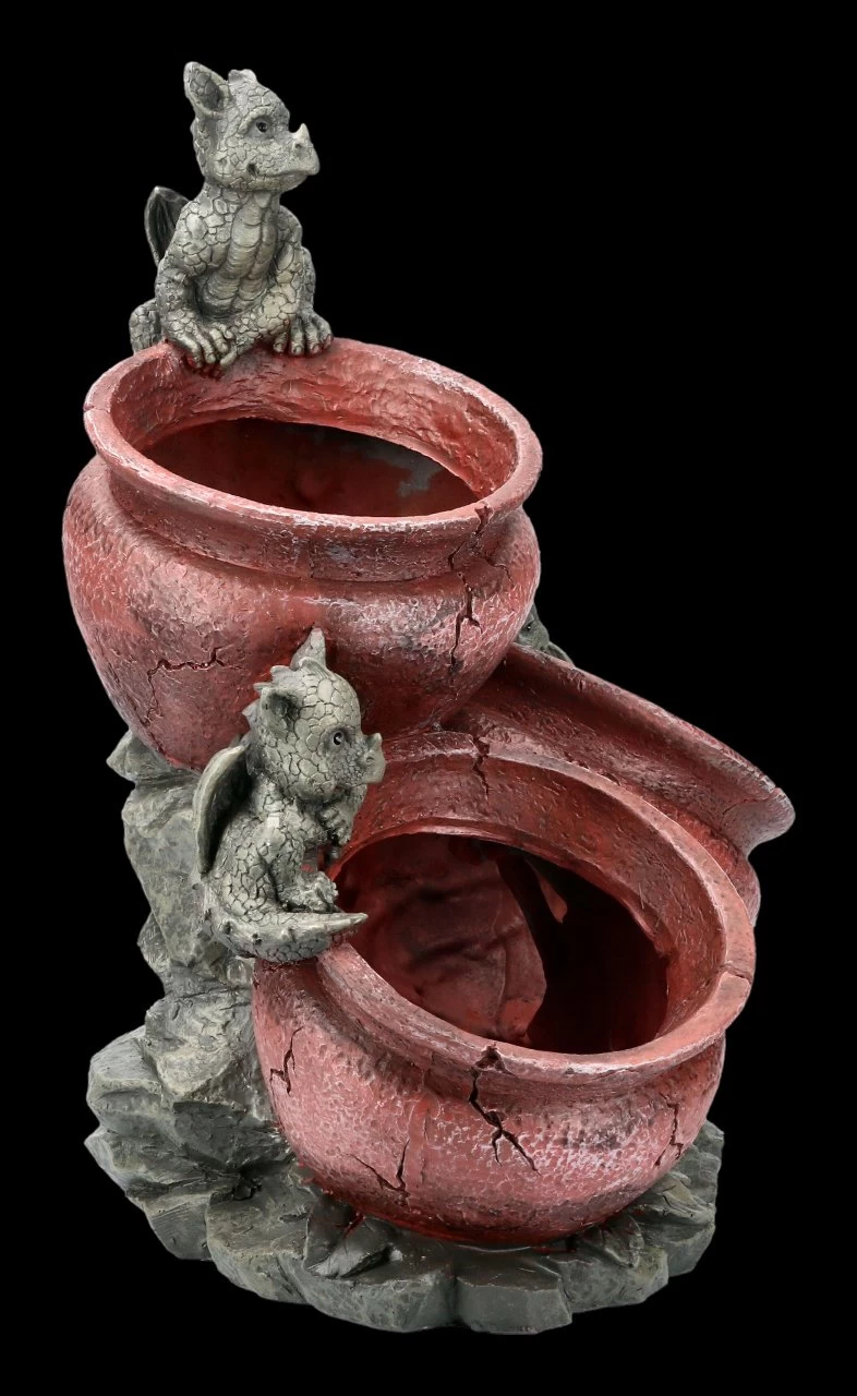 Garten Figur - Drei Drachen Mit Blumentöpfen 5 Garten Figur - Drei Drachen Mit Blumentöpfen – Bild 5