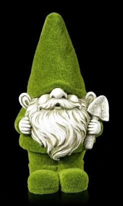 Moosbedeckte Gartenzwerg Figur