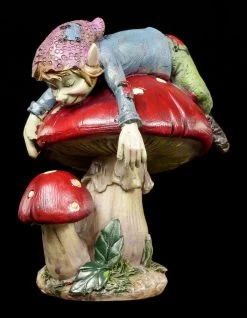 Pixie Figur - Schlafen Auf Einem Pilz Bett