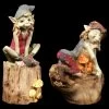 Pixie Figuren - Sitzen Auf Dem Baumstamm - 2er Set