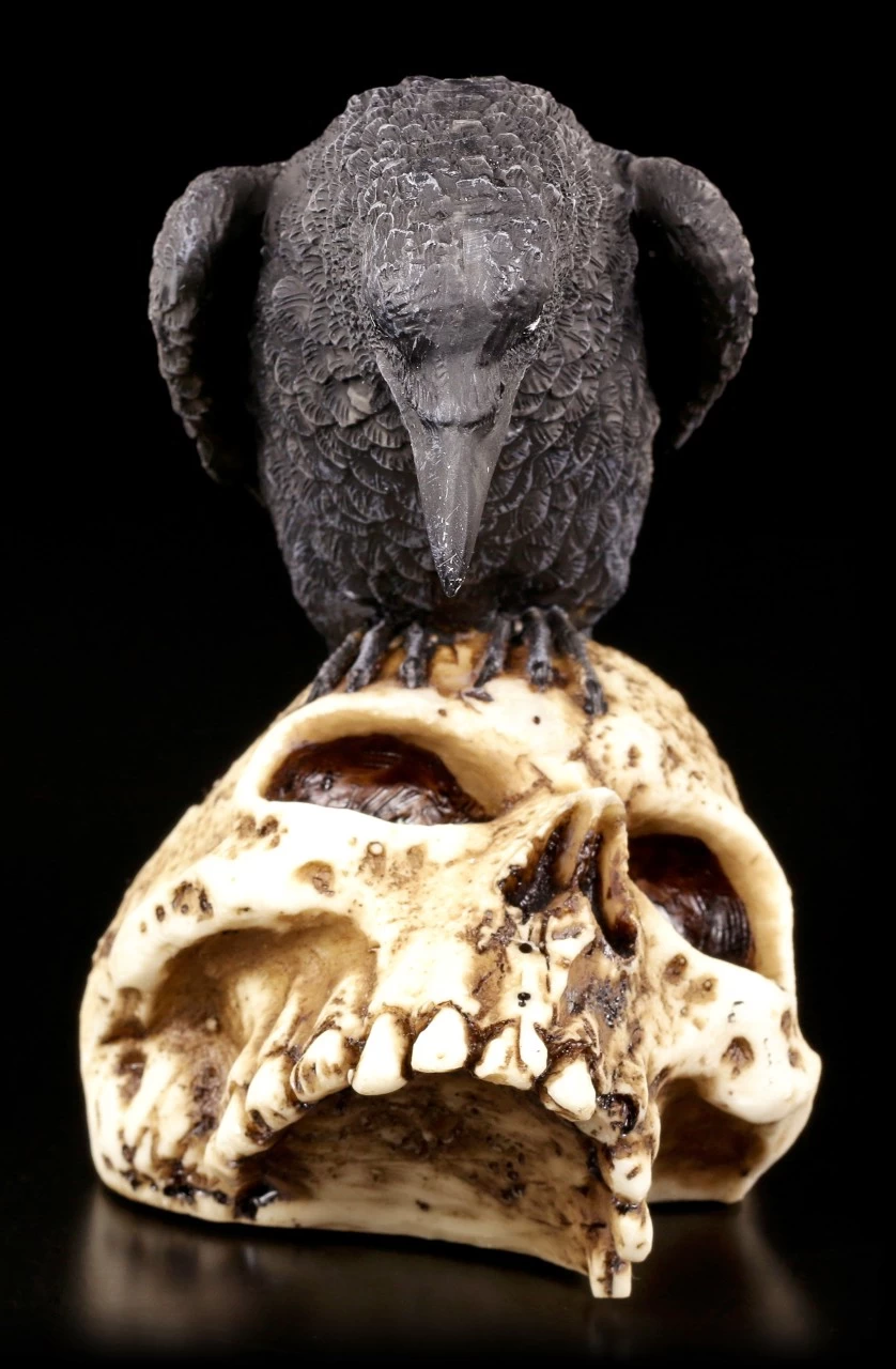 Raben Figur Auf Totenschädel 2 Raben Figur Auf Totenschädel – Bild 2