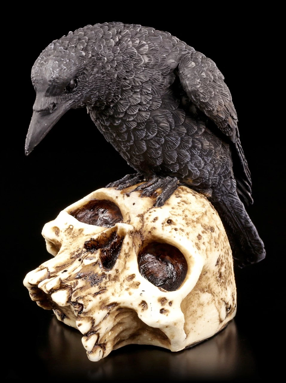 Raben Figur Auf Totenschädel 1 Raben Figur Auf Totenschädel