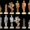 Schachfiguren Set - Ritter Gold Und Silber