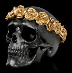 Schwarzer Totenkopf Mit Goldenem Rosenkranz 7 Schwarzer Totenkopf Mit Goldenem Rosenkranz -Modell Und Figurengeschäft Schwarzer Totenkopf Mit Goldenem Rosenkranz 2 1280x1280