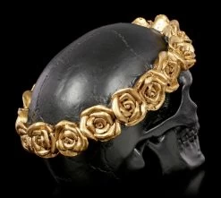 Schwarzer Totenkopf Mit Goldenem Rosenkranz 9 Schwarzer Totenkopf Mit Goldenem Rosenkranz -Modell Und Figurengeschäft Schwarzer Totenkopf Mit Goldenem Rosenkranz 4 1280x1280