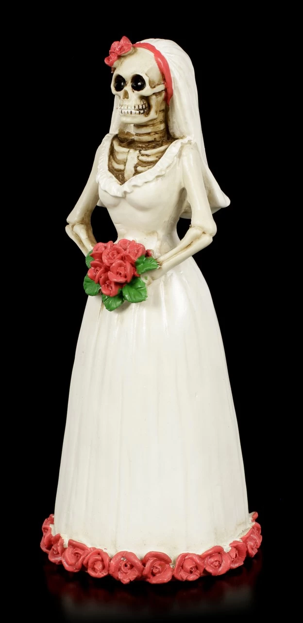 Skelett Figur - Braut Mit Roten Rosen 3 Skelett Figur - Braut Mit Roten Rosen – Bild 3