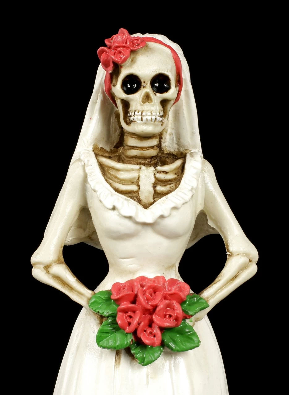 Skelett Figur - Braut Mit Roten Rosen 7 Skelett Figur - Braut Mit Roten Rosen – Bild 7