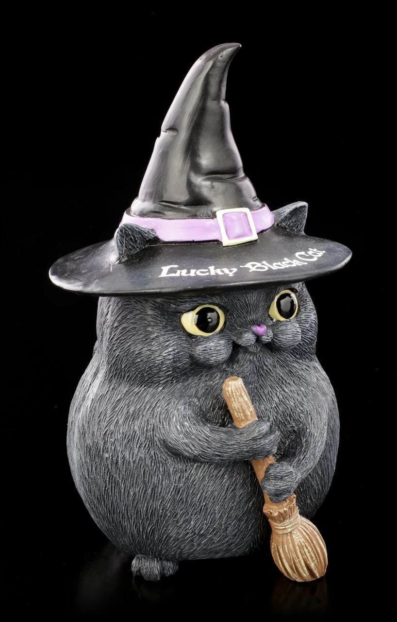 Katzen Figur - Snapcat Lucky Black Cat Hexenhut 2 Katzen Figur - Snapcat Lucky Black Cat Hexenhut – Bild 2