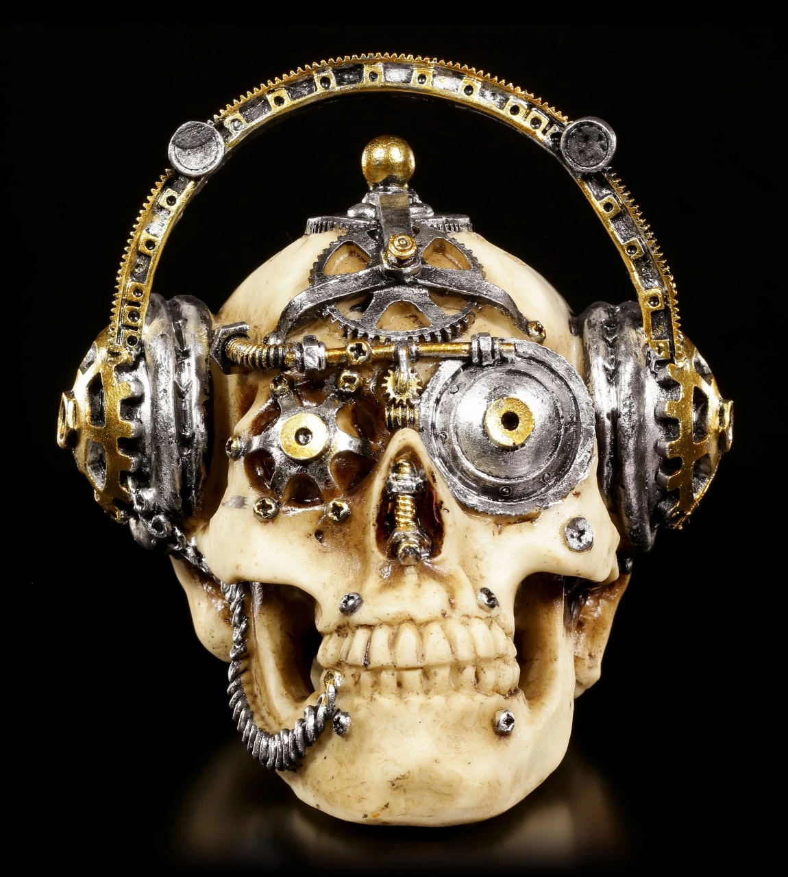 Steampunk Totenkopf - Techno Talk Klein 2 Steampunk Totenkopf - Techno Talk Klein – Bild 2