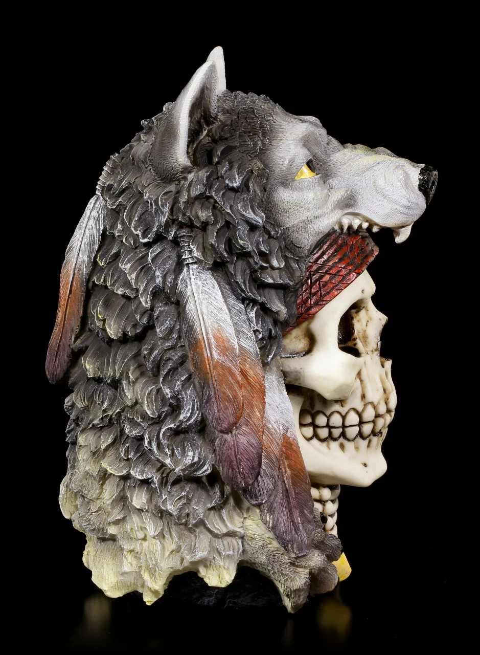 Totenkopf Medizinmann Mit Wolfsmütze - Wolf Spirit 5 Totenkopf Medizinmann Mit Wolfsmütze - Wolf Spirit – Bild 5