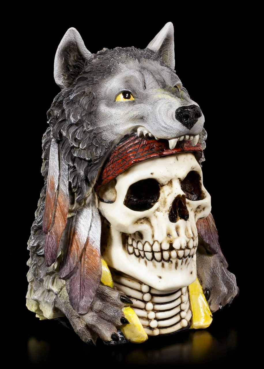 Totenkopf Medizinmann Mit Wolfsmütze - Wolf Spirit 1 Totenkopf Medizinmann Mit Wolfsmütze - Wolf Spirit