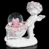 Weiße Cherub Figur Mit Schneekugel
