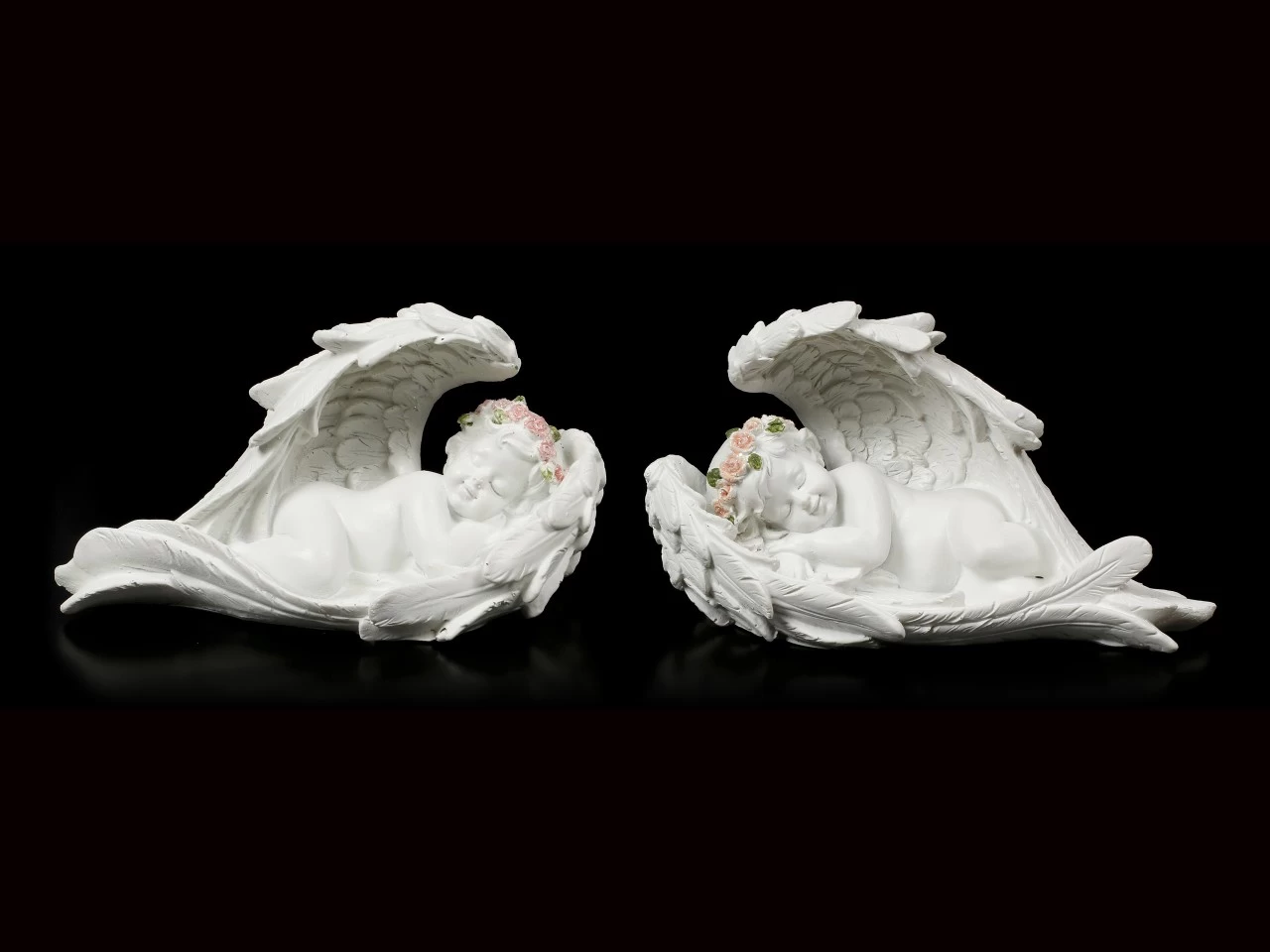 Weiße Schlafende Engel Figuren - 2er Set 2 Weiße Schlafende Engel Figuren - 2er Set – Bild 2
