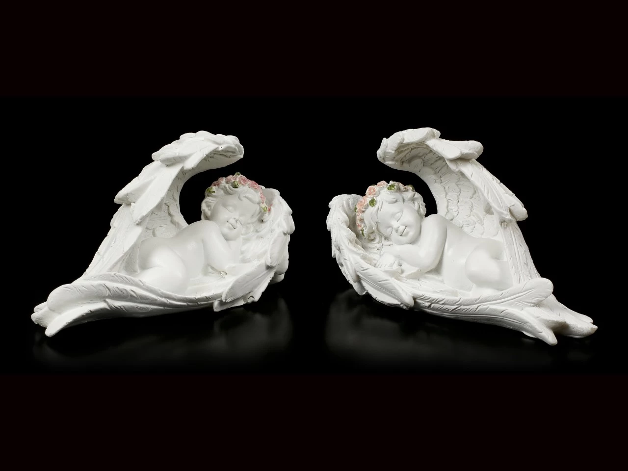 Weiße Schlafende Engel Figuren - 2er Set 1 Weiße Schlafende Engel Figuren - 2er Set