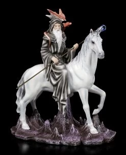 Zauberer Figur Mit Drache Auf Einhorn